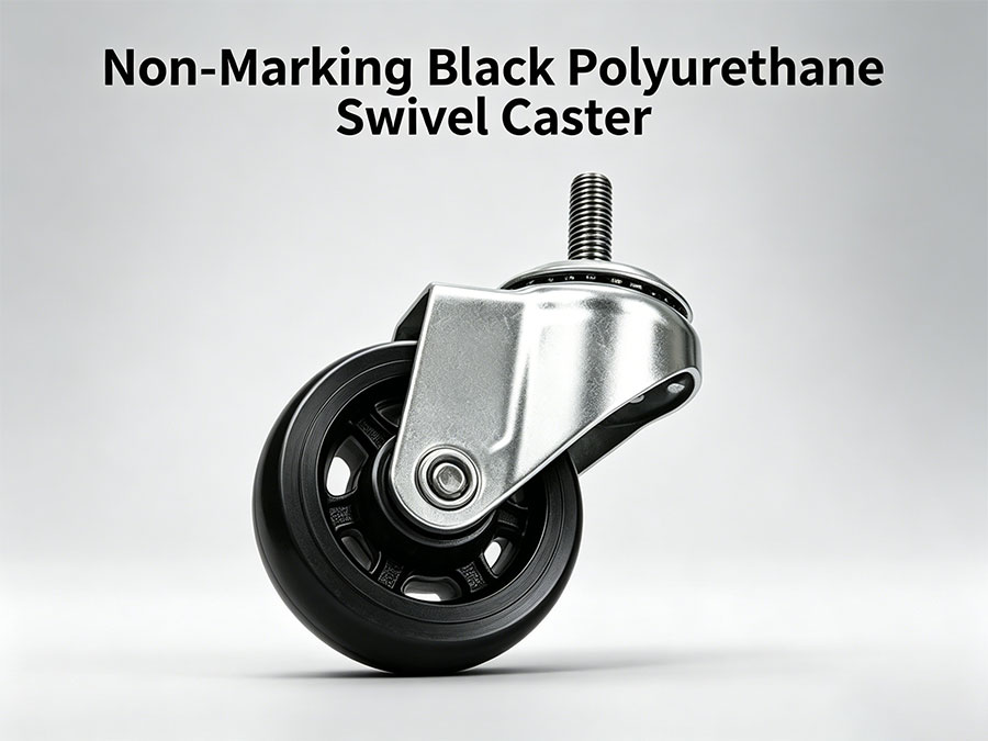 Non-Marking Black Polyurethane Swivel Caster