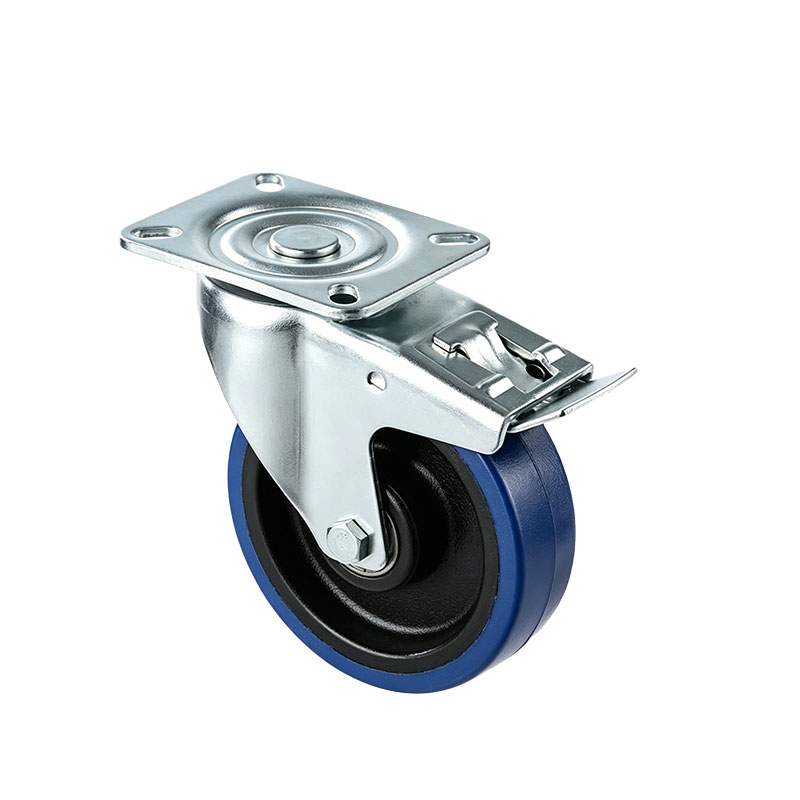 Industrial Blue Elastic Rubber Caster