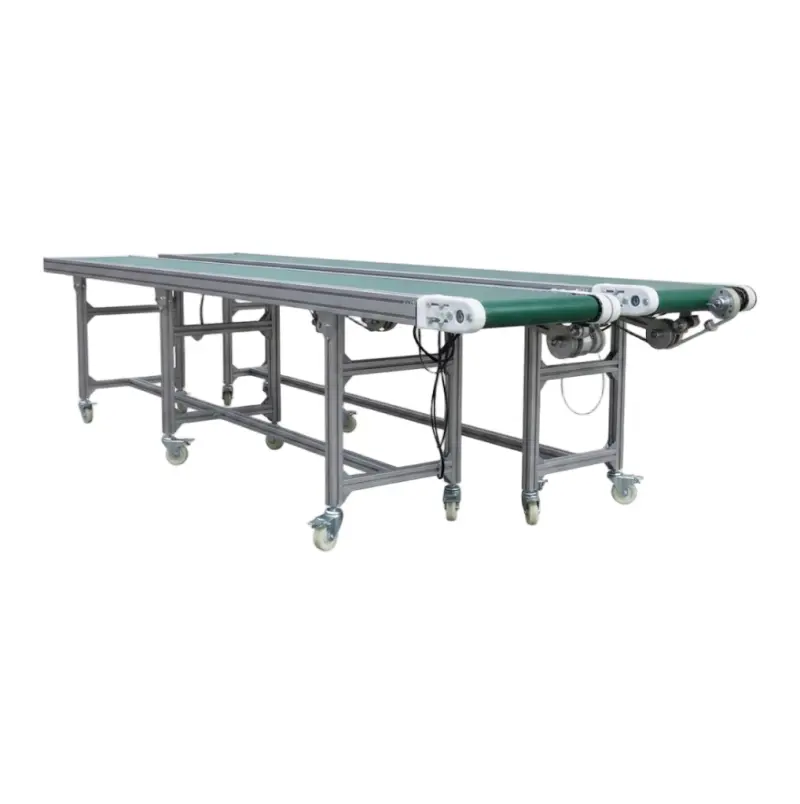 Custom Electric PVC Belt Conveyor System with Casters