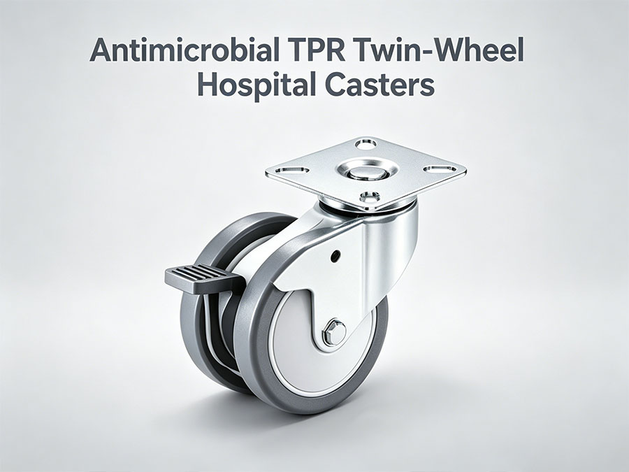 Antimicrobial TPR Twin-Wheel Hospital Casters