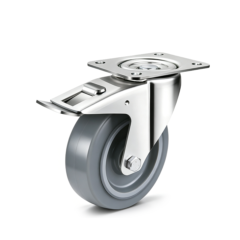 Custom 360° Swivel Rubber Caster Wheel with Brake