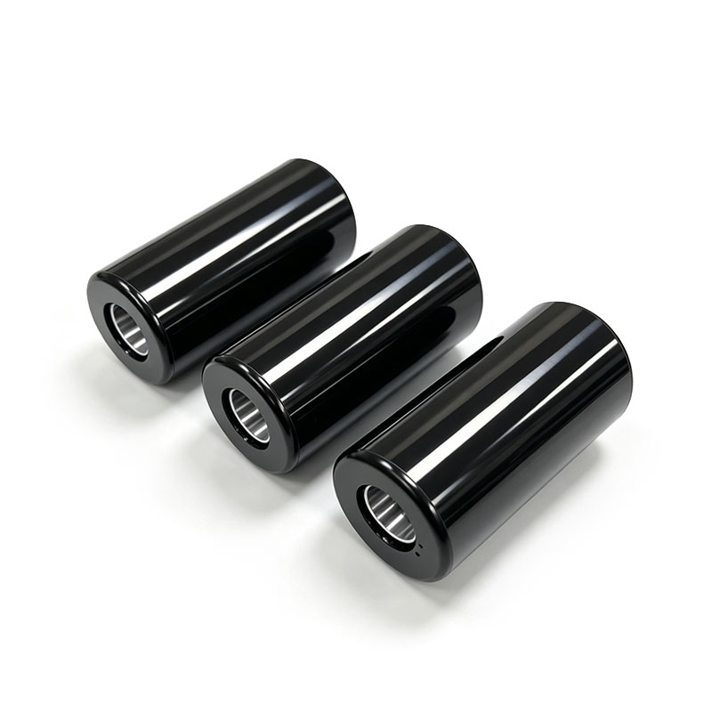 Black Anodized Aluminum Guide Roller with Hard Chrome Plated Shaft and Precision Bearings