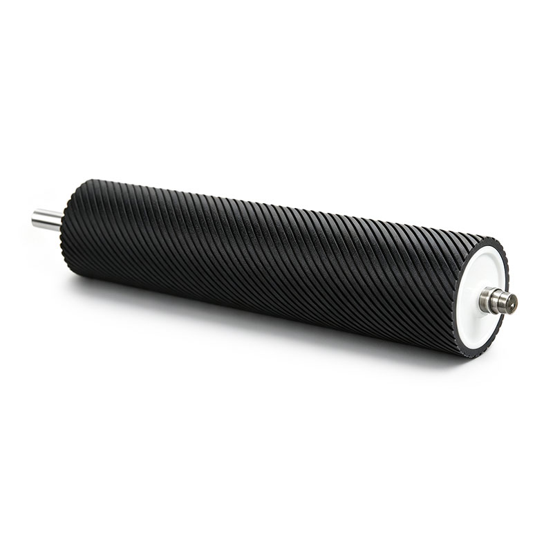 Custom Spiral Grooved Rubber Roller for Web Guiding & Processing