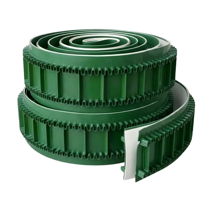 Custom Green PVC Corrugated Sidewall Conveyor Belt