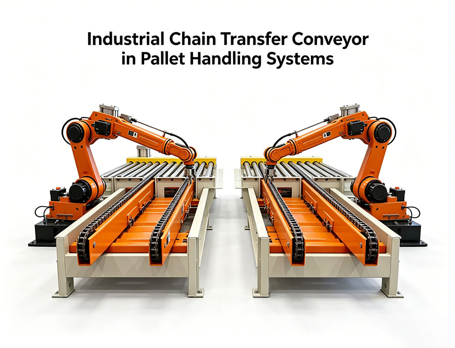 Industrial Chain Transfer Conveyor in Pallet Handling Systems