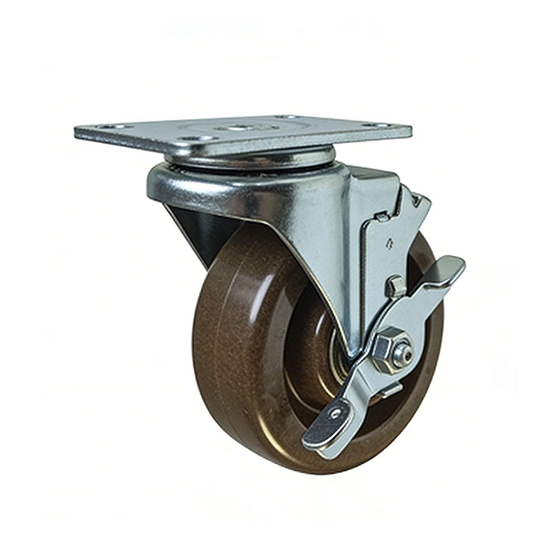 Custom Phenolic Hand Truck Caster with Total Lock Brake