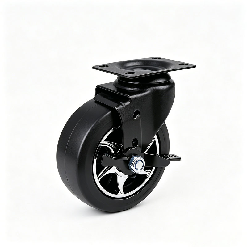 Non-Marking Black Polyurethane Swivel Caster