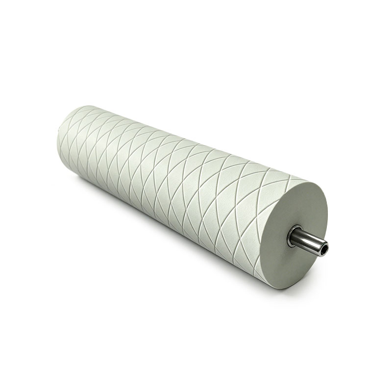 Custom Diamond Grooved White Rubber Rollers for Anti-Slip Conveyors