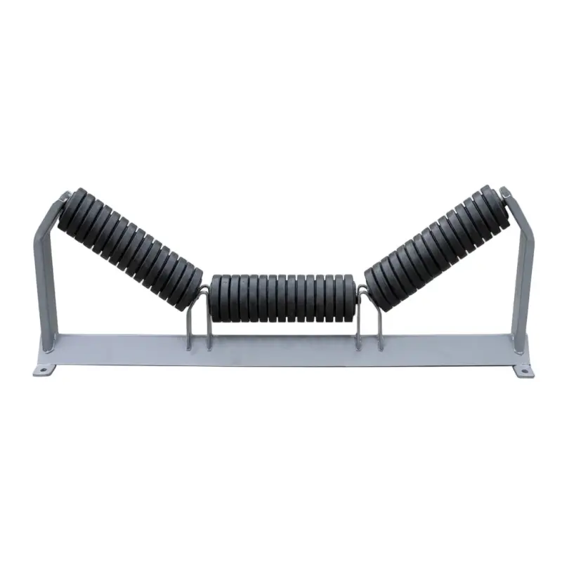 Custom Carbon Steel Rubber Disc Impact Idler Roller