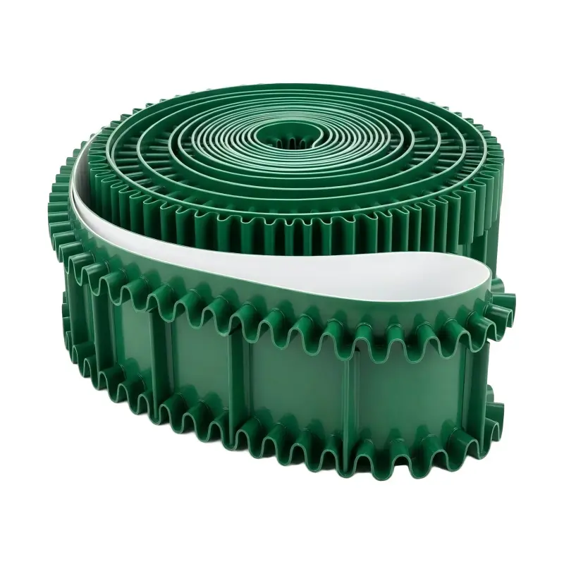 Custom Green PVC Corrugated Sidewall Conveyor Belt