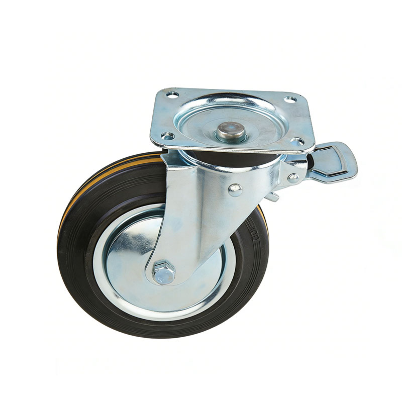 Industrial Rubber Hand Truck Casters with Brake