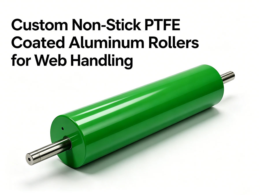 Custom Non-Stick PTFE Coated Aluminum Rollers for Web Handling