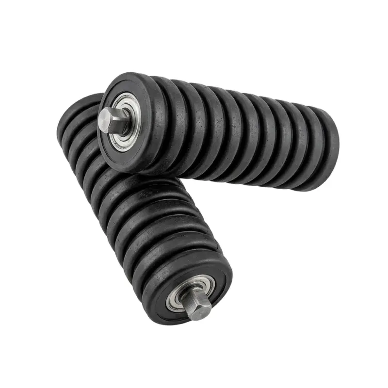 Custom Carbon Steel Rubber Disc Impact Idler Roller
