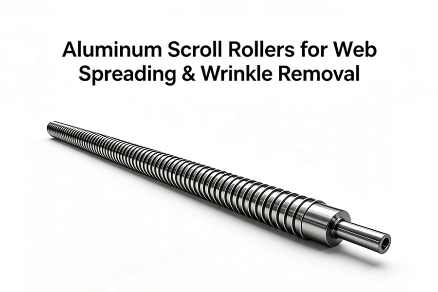 Aluminum Scroll Rollers for Web Spreading & Wrinkle Removal