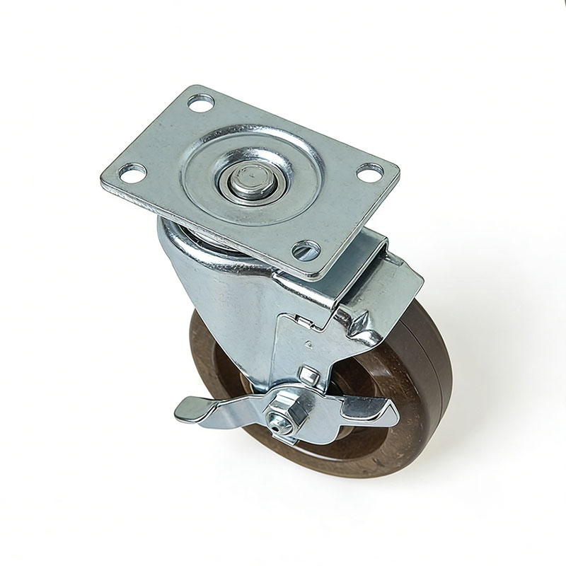 Custom Phenolic Hand Truck Caster with Total Lock Brake
