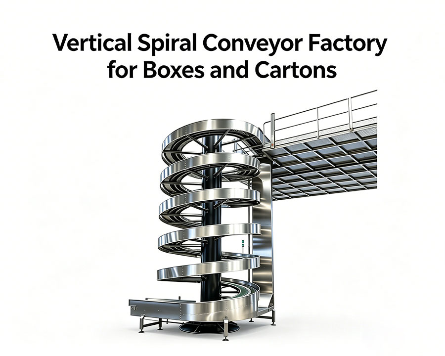 Vertical Spiral Conveyor Factory for Boxes and Cartons