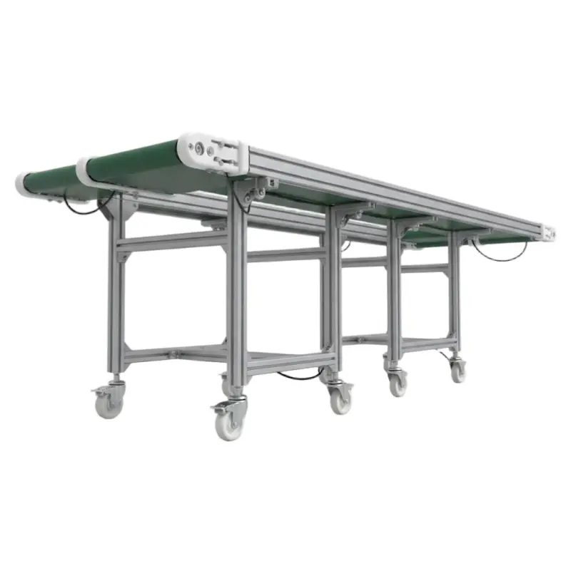 Custom Electric PVC Belt Conveyor System with Casters