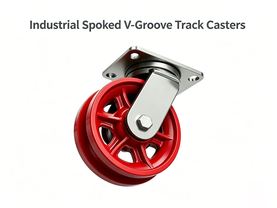 Industrial Spoked V-Groove Track Casters