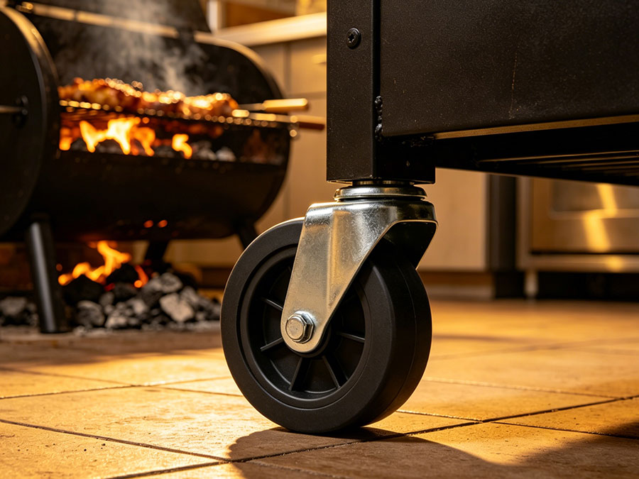 Custom Heavy-Duty Phenolic BBQ Casters for Smokers & Grills