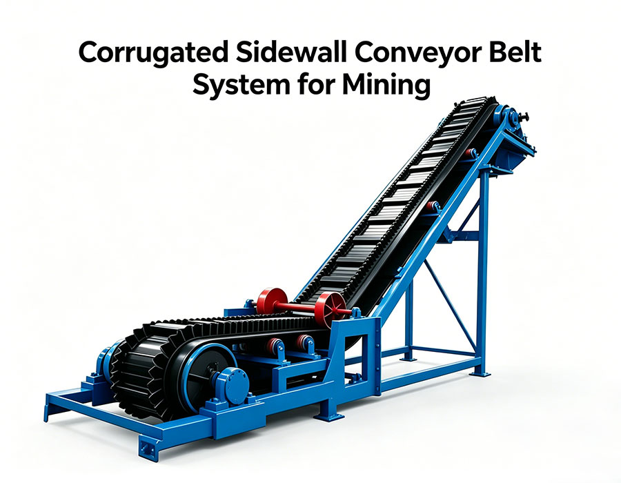 Corrugated Sidewall Conveyor Belt System for Mining