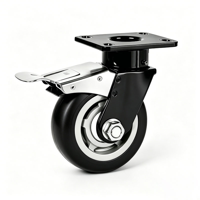 Non-Marking Black Polyurethane Swivel Caster