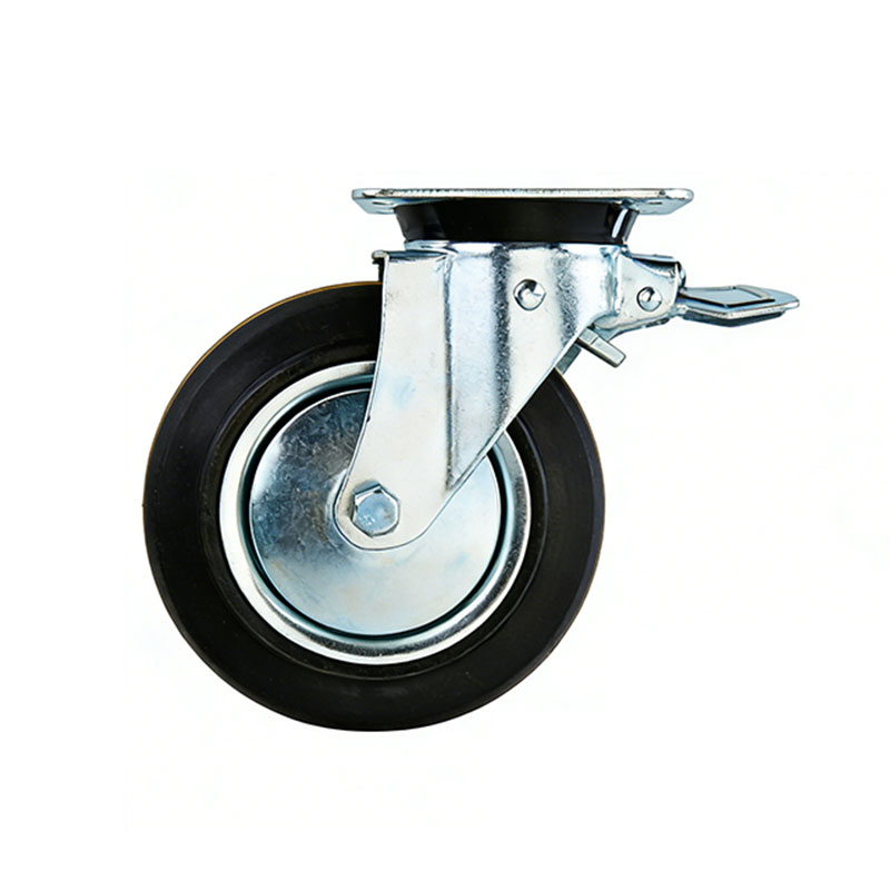 Industrial Rubber Hand Truck Casters with Brake