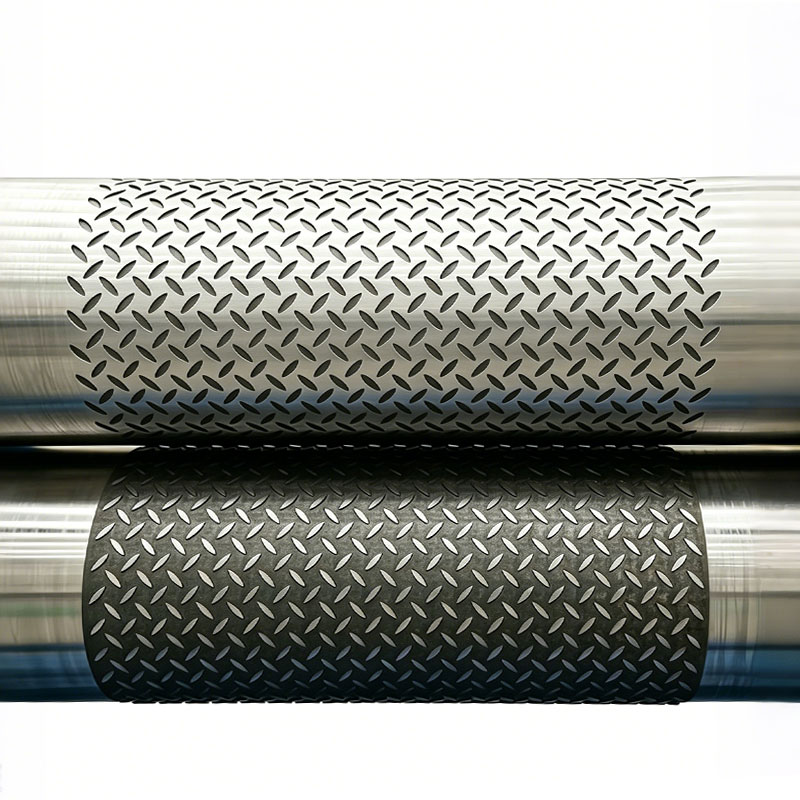 Heavy-Duty Steel Plate Embossing Roller for Checkered and Tread Patterns