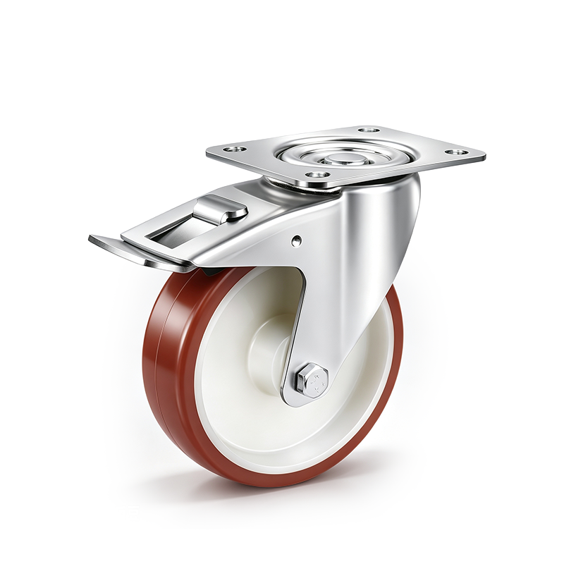 Custom 360° Swivel Rubber Caster Wheel with Brake