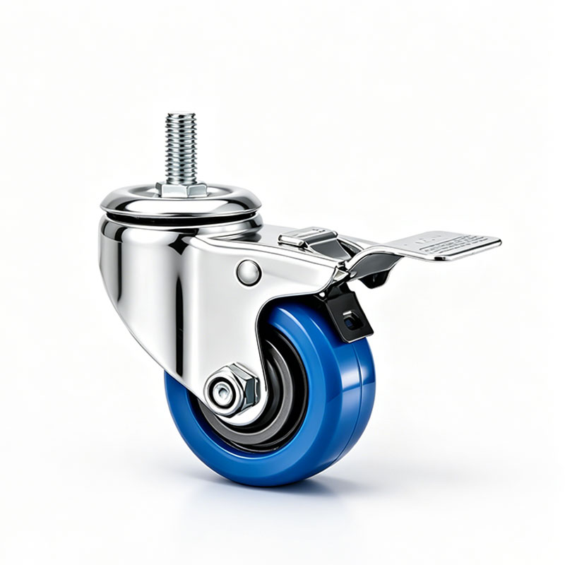 Industrial Blue Elastic Rubber Caster