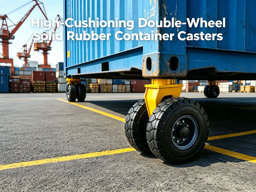 High-Cushioning Double-Wheel Solid Rubber Container Casters