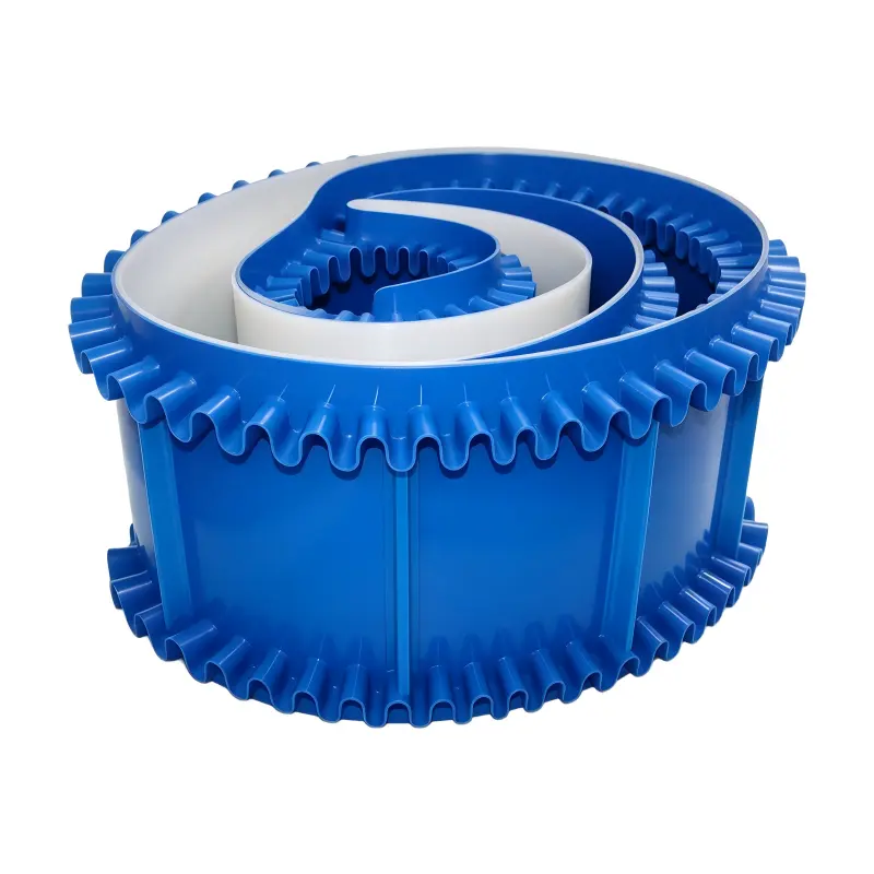 Custom Blue PVC Corrugated Sidewall Conveyor Belt