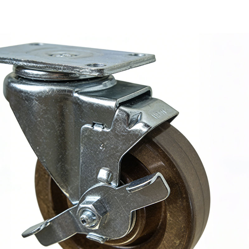 Custom Phenolic Hand Truck Caster with Total Lock Brake