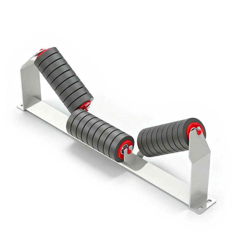 Heavy-Duty Offset Trough Carrying Idler for Mining Conveyor Belts