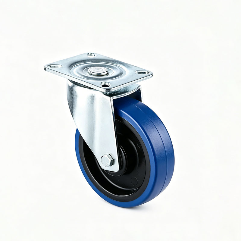Industrial Blue Elastic Rubber Caster
